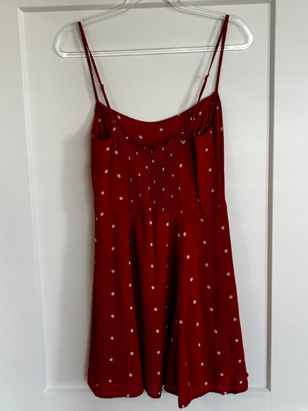 Reformation Stacey Mini Dress | Red & White Polka Dot | Size 8 - Picture 3 of 6
